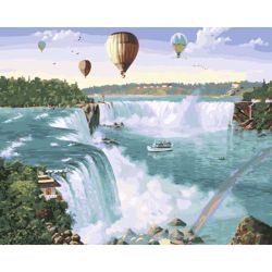 Опт-картина / Malen nach Zahlen 40x50 Wasserfall