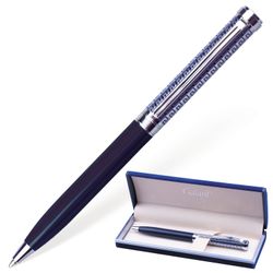 Caneta esferográfica para presente GALANT "Empire Blue", corpo azul com prata, detalhes em cromo, bico de 0,7 mm, azul