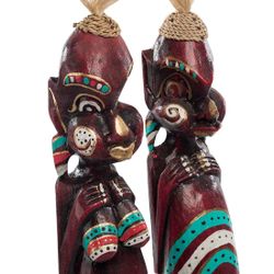 Decor and Gift / Wooden figurine "Asmat red" 50 cm