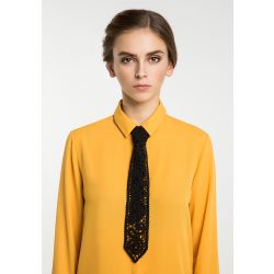 Lace tie Unisex black with swirls