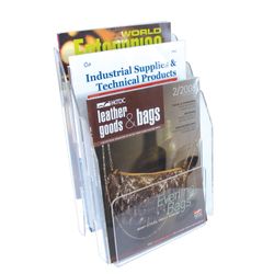 Stand table for promotional materials VERTICAL (297х215х32 mm), A4, 3 pockets, offset