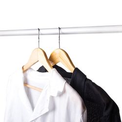 ЛЮБАША / Economy coat hangers, size 48-50, SET of 5 pieces, wooden, crossbar, pine color