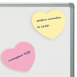 BRAUBERG / Self-adhesive block (stickers) shaped NEON "Heart", 250 sheets, 5 colors