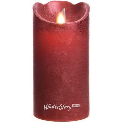 Kaemingk / LED candle Living Flame 15 cm red wax battery operated, timer