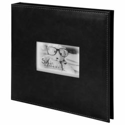 Photo album BRAUBERG "Premium Black" 20 magnetic sheets 30x32 cm, leather-like, black