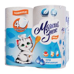 SOFT SIGN / Deluxe white household paper towels, soldering 4 pcs., 2-layer (4x10 m)