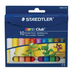 Plasticina clássica STAEDTLER (Alemanha) "Noris Club" 10 cores, 200 g, embalagem de papelão