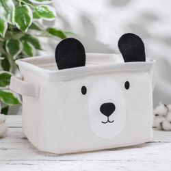 Доляна / Doliana / Storage basket with handles "Bear", 20 × 16 × 14 cm, color beige