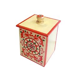 Беломорские узоры / The little box "Severodvinsk painting" square 13 cm
