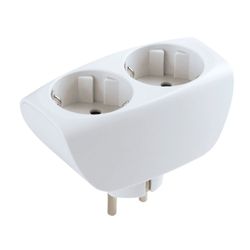 ЭРА / Mains tee 2 sockets, grounded, with shutters, white