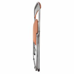 Folding chair for the house and office RS04, silver frame, sand leather