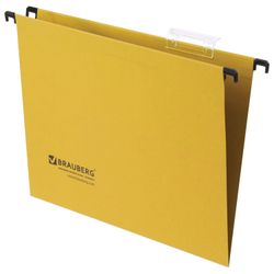 Hanging folder A4 (350х245 mm), up to 80 sheets, SET of 10 PCs, yellow, cardboard, BRAUBERG (Italy)