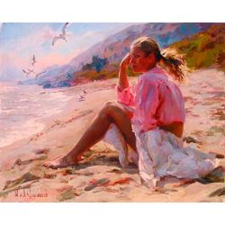 Опт-картина / Cuadro por números 40x50 Chica en la playa