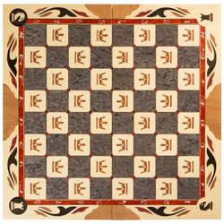 GamesDealer / Handgemachtes geschnitztes Schach, mittel (Russland, Holz, Größe 50x25x10 cm)