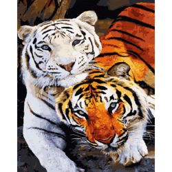 Опт-картина / Sayılara göre boyama 40x50 Kaplanlar
