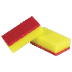 ЛЮБАША / Household scouring sponges, foam rubber / abrasive, 20 x 65 x 95 mm, SET 10 pcs.