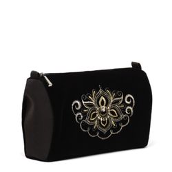 Торжокские золотошвеи / Medium velvet cosmetic bag with a zipper "Game"