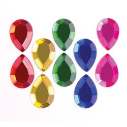 Rhinestones for creativity "Drop", color assorted, 18х25 mm, 30 grams, TREASURE ISLAND