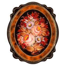 Сувениры из Н.Тагила / Recuerdos de N. Tagil / Bandeja "Oval-Barroco. Arreglo floral", 30x25 cm