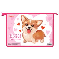 Папка для тетрадей ПИФАГОР А4, 1 отделение, картон, молния сверху, "KORGI"