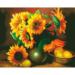 Опт-картина / Diamond mosaic, 40x50, square rhinestones Sunflowers