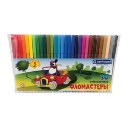 Markers CENTROPEN, 30 colors, "Penguins", washable, ventilated cap, polibeg