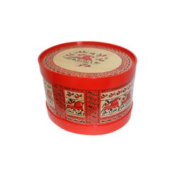 Беломорские узоры / Wooden box with lid "Mezenskaya Rospis" oval 22 cm