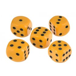 GamesDealer / Dados de plástico, 20 mm, 1 pieza, color amarillo