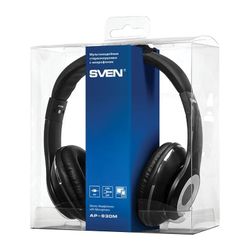 SVEN / Headphones with a microphone (headset) AP-930M, wired 1.3 m, stereo, with a headband, black