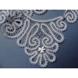 Снежинка / Snowflake / Collar lace round the neck with widened ends