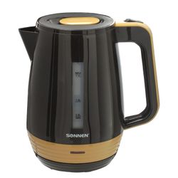 TEApot SONNEN KT-1776, 1.7 litres, 2200 w, closed heating element, plastic, black/mustard