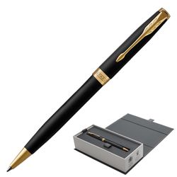 Kugelschreiber PARKER "Sonnet Core Matt Black GT", Gehäuse mattschwarzer Lack, vergoldete Details, schwarz