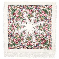 Павловопосадский платок  / "Spring Morning" shawl with silk fringe