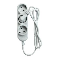 POWER CUBE / Extension cable 10 A gray, 3 grounded sockets + 2 ungrounded sockets, 3x1.00 mm, 2200 W, 5 m