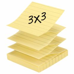 POST-IT / स्वयं चिपकने वाला ब्लॉक (स्टिकर) जेड-ब्लॉक, 76x76 मिमी, सेट 6 पीसी। 100 चादरें प्रत्येक, पंक्तिबद्ध, पीली