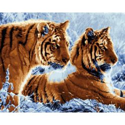 Опт-картина / Painting by numbers 40x50 Tigers