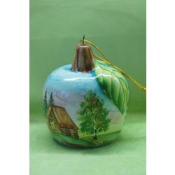 Ярославская майолика / Christmas tree toy "Apple with landscape"