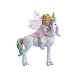 Kurts Adler / juguete para árbol de Navidad "Pequeña hada sobre un unicornio", 10 cm