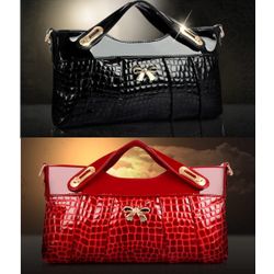Crocodile leather handbag