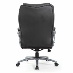 Cadeira de escritório BRABIX PREMIUM "Strong HD-009", LOAD até 200 kg, couro ecológico preto, tecido cinza