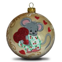 Christmas ball mouse in pajamas