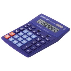 Calculadora de mesa STAFF STF-888-12-BU (200x150 mm) 12 dígitos, fonte de alimentação dupla, AZUL