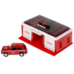 Технопарк / Technopark / Toy plastic light-sound fire station 22 cm