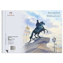 PALAZZO / Album for drawing "Petersburg secrets" SMALL FORMAT, 140x198 mm, 40 sheets A5, spiral, cellulose paper, 160g / m2, rigid backing