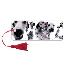 Bookmark for books 3D, BRAUBERG, three-dimensional, "Dalmatians" with a decorative lace tie