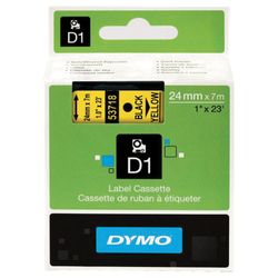 Cartridge for label printers DYMO D1, 24 mm х 7 m, plastic tape, black font, yellow background