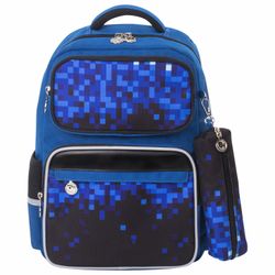 ЮНЛАНДИЯ / Backpack UNLANDIA COMPLETE, with pencil case included, ergo-back, "Pixels", 42x29x14 cm, 229974