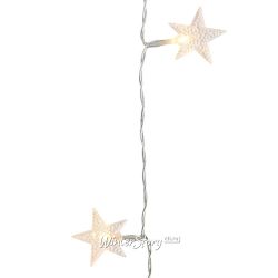 Kaemingk / Battery operated LED string Ice Stars 2.85 m 20 warm white LED lights, transparent PVC, IP20