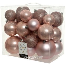 Kaemingk / 塑料球 Cosmo Pink Bud 套装，6-10 厘米，26 个