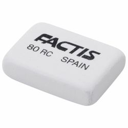 Ластик FACTIS 80 RC (Испания), 28х20х7 мм, белый, прямоугольный, синтетический каучук